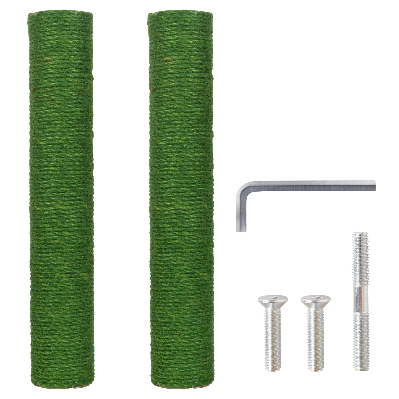 Pinkgarden Natural Sisal Replacement Cat Scratching Post, M8 Cat Scratch Post Refill Pole Parts for Refurbishment, Green, Include Screws