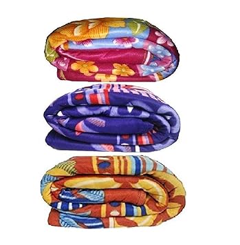Janak Enterprises Printed Fleece Single Bed Blanket (58 x 88 inch) - Set of 3