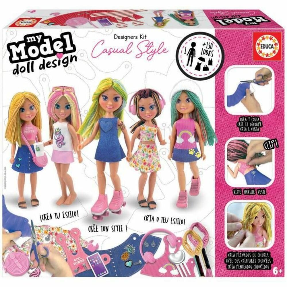 Educa - My Model Doll Design Casual Create and Design Your Doll, Includes More Than 150 Looks, from 6 Years, 29.5 x 33.5 x 7 cm (18368)