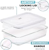 Igluu Meal Prep Glass Lasagne Dishes with Lids Set of 2 2.2L Borosilicate view 2