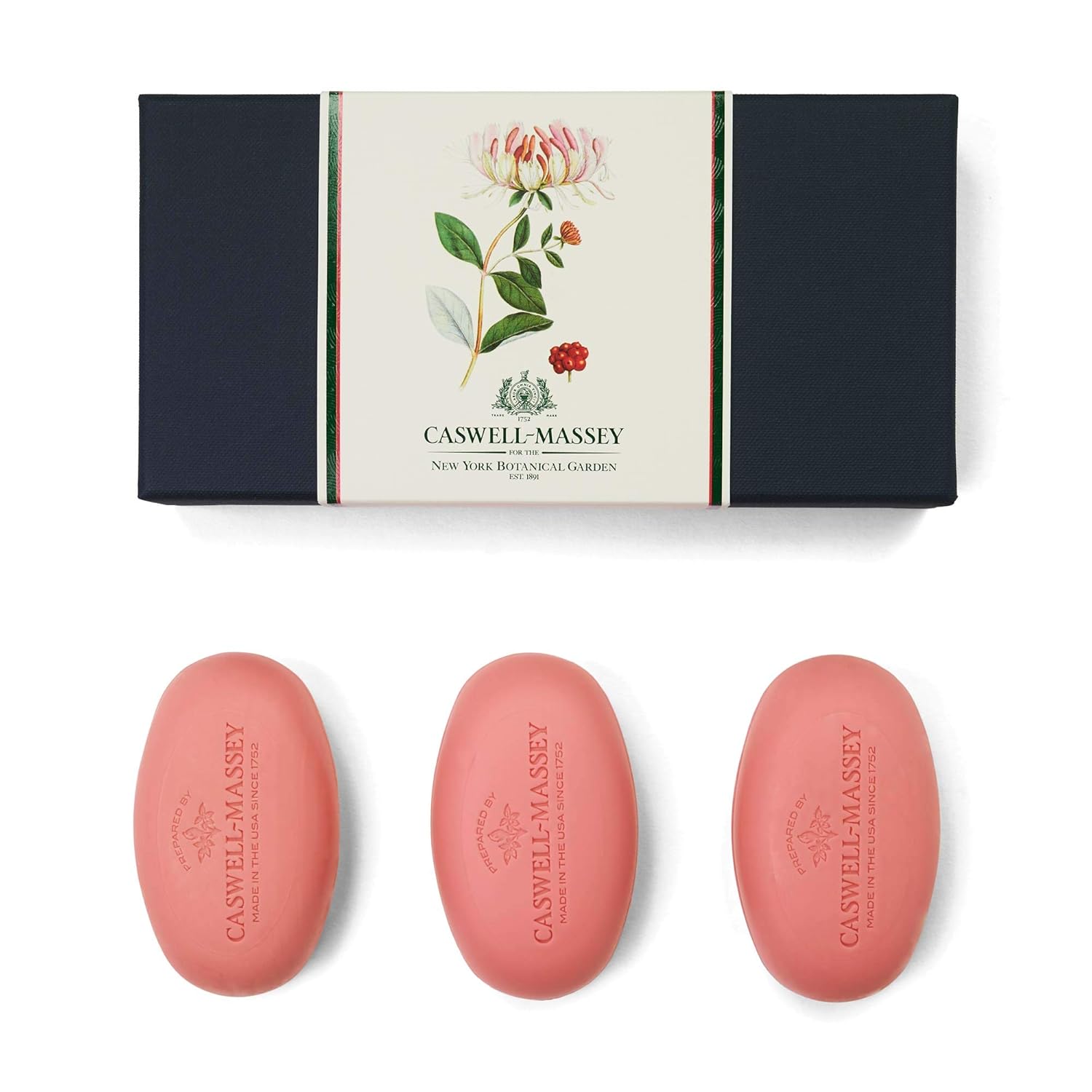 Caswell-Massey Honeysuckle-scented Women's Bar Soap Set - Set of Three Soap Bars, 3.25 oz each Triple Milled Luxury Bath Soap - Made in USA : Beauty
