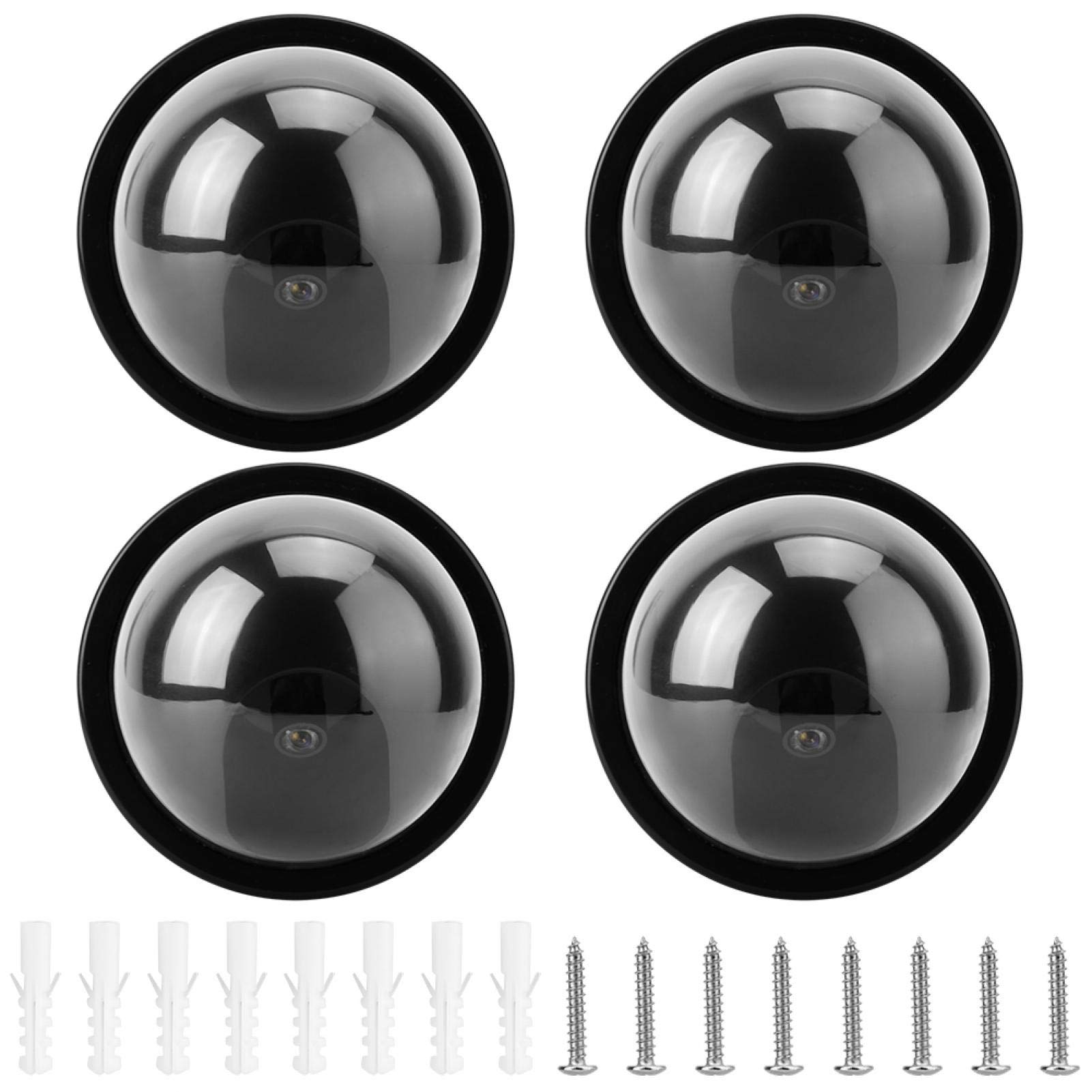 ABS Dummy Fake Camera, LED Fake Camera Hemisphere Camera Dummy Camera, With Flashing Led Light Dummy Fake Security Camera for Supermarkets, Hotels(black)
