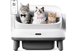 Happypaw XXXL Open-Top Self Cleaning Litter Box - Extra Large Space Low Entrance Automatic Litter Box for Multiple Cats, Safe