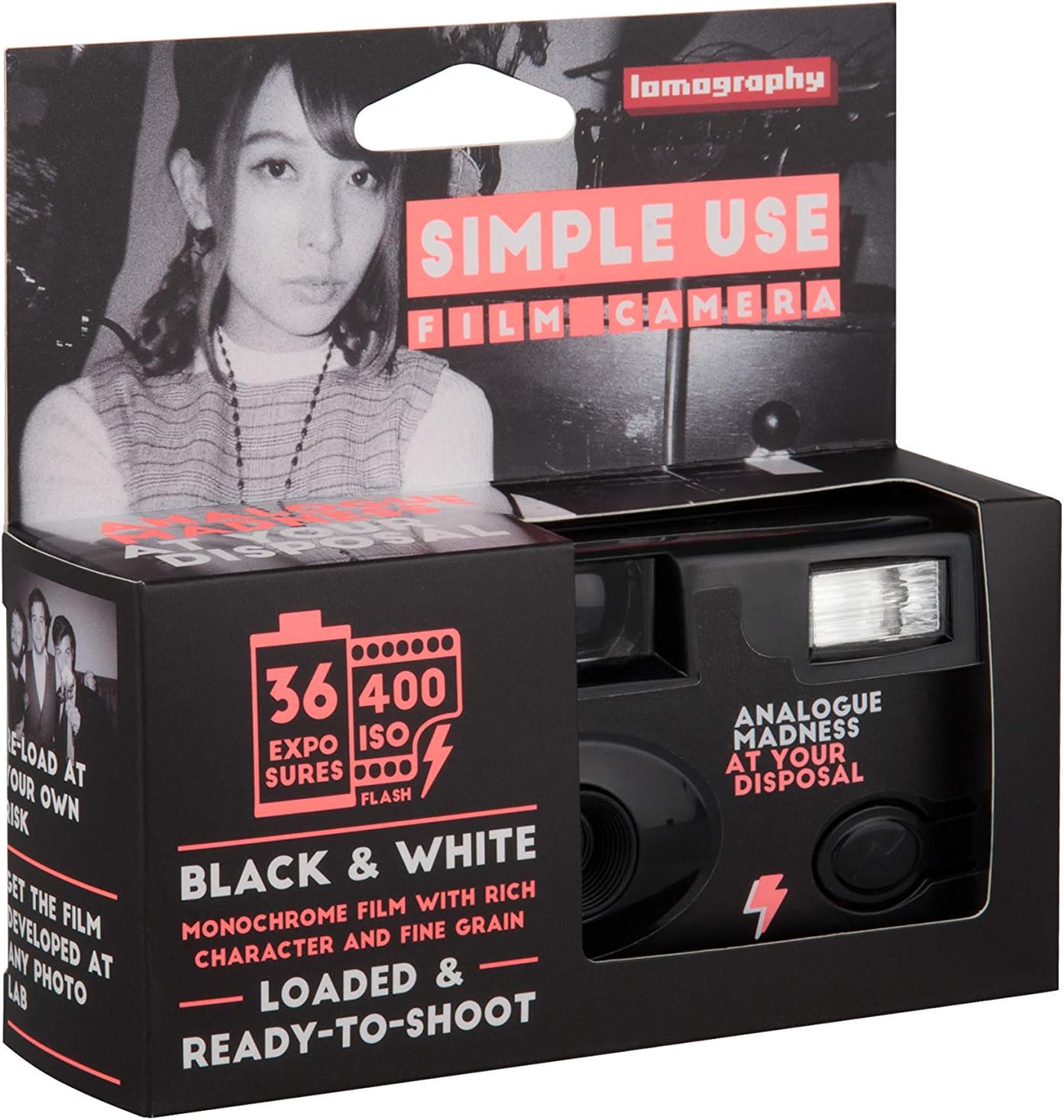 Lomography Simple Use Reloadable Camera Black & White Film BigaMart