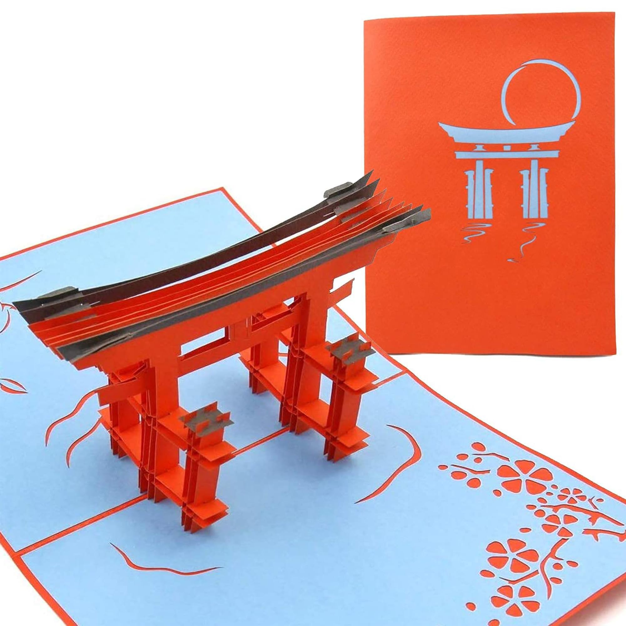 PopLife® Torii Japan Gate 3D Pop Up Greeting Card for All Occasions - Asia Travellers, Architect, Japanese History Lovers - Folds for Mailing - Birthday, Graduation, Retirement, Anniversary, Get Well