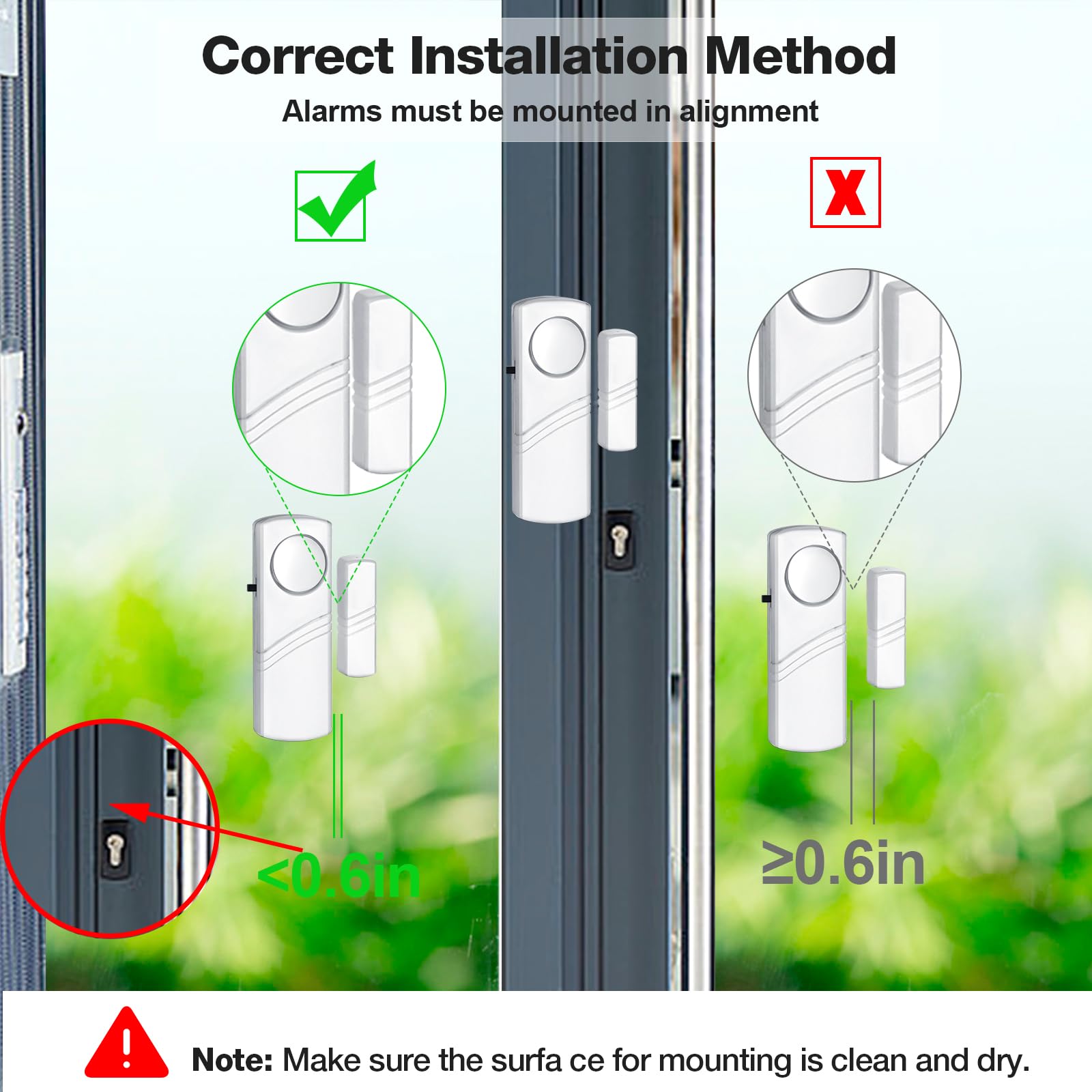 Security Door Window Alarm, Wireless Sensor Door Window Burglar Alarm, Door Alarms for Kids Safety, Easy Installation Doorbell Alarms for Office House Window Pool (4 Pack)