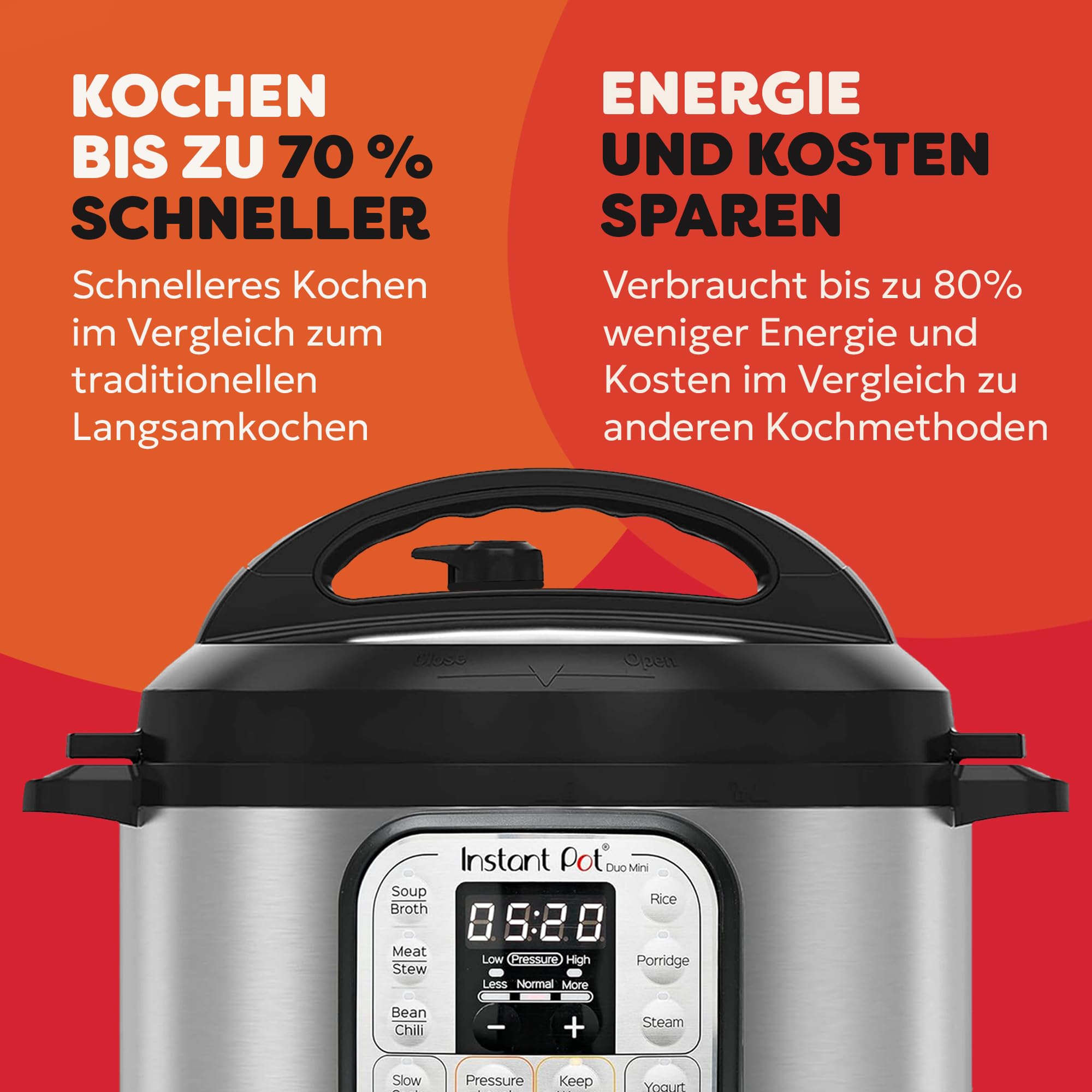 Instant Pot Duo 30 Elektro-Multikocher 3L - Schnellkochtopf, Schongarer, Reiskocher, Sautierpfanne, Joghurtbereiter, Dampfgarer und Speisewärmer, aus Edelstahl, Silver 5