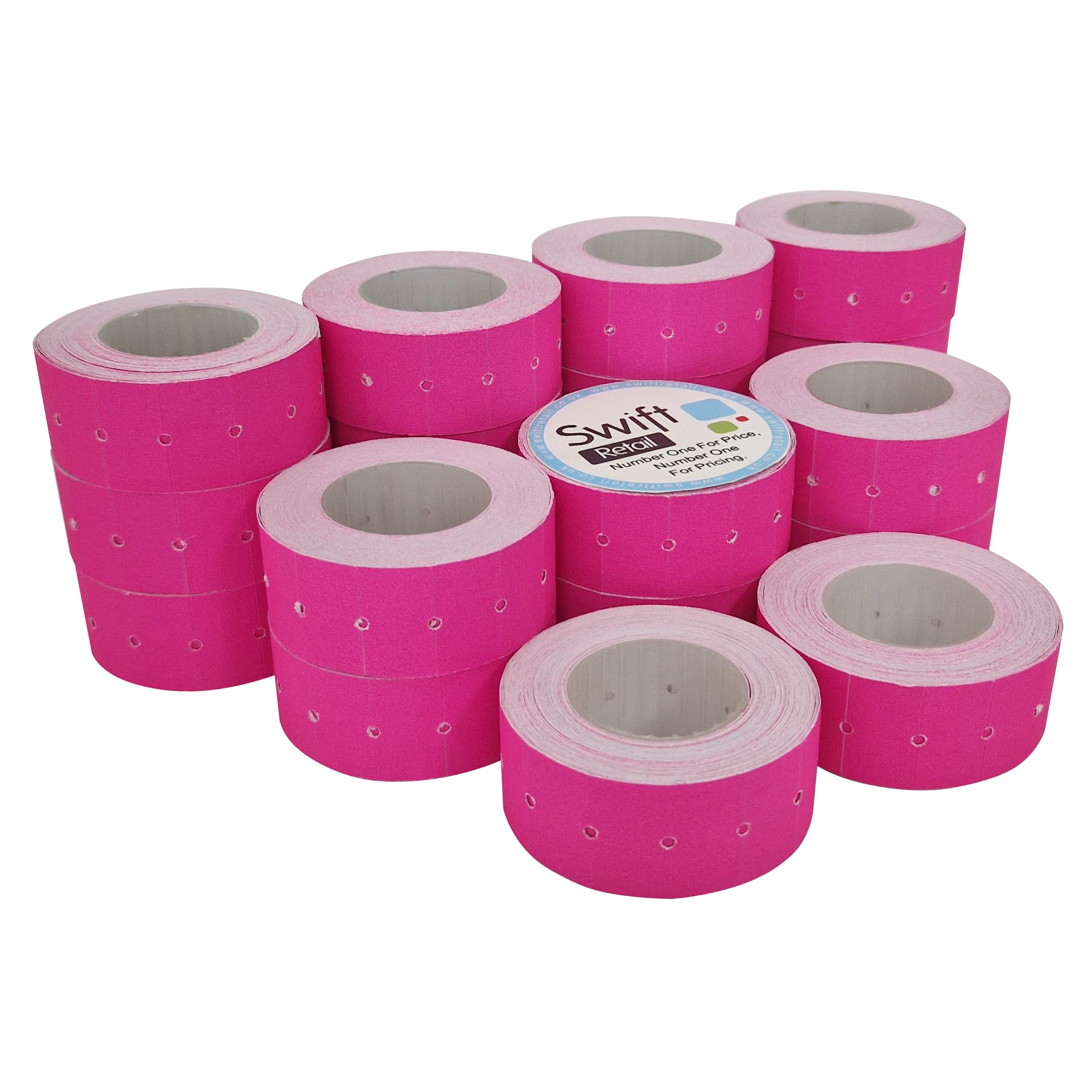 Swift 22 x 12 mm Price Gun Labels CT1 Pink 20 Rolls 10,000 Stickers Pricemarking Tags Fits Many Pricing Labellers
