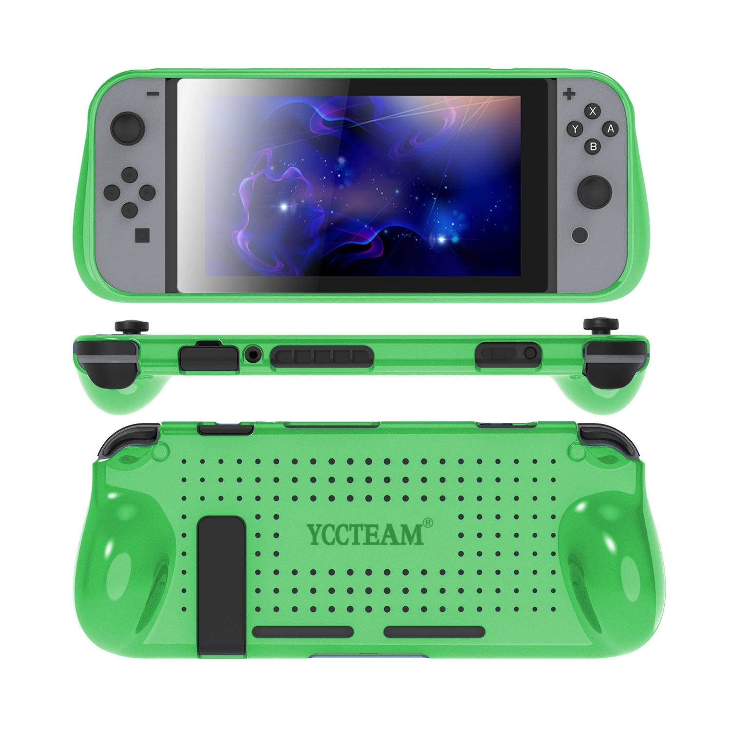 Protective Case for Nintendo Switch, Comfortable Soft TPU Full Body Protection Shock Absorption Heat Dissipation Design Cover Case for Nintendo Switch (Green)