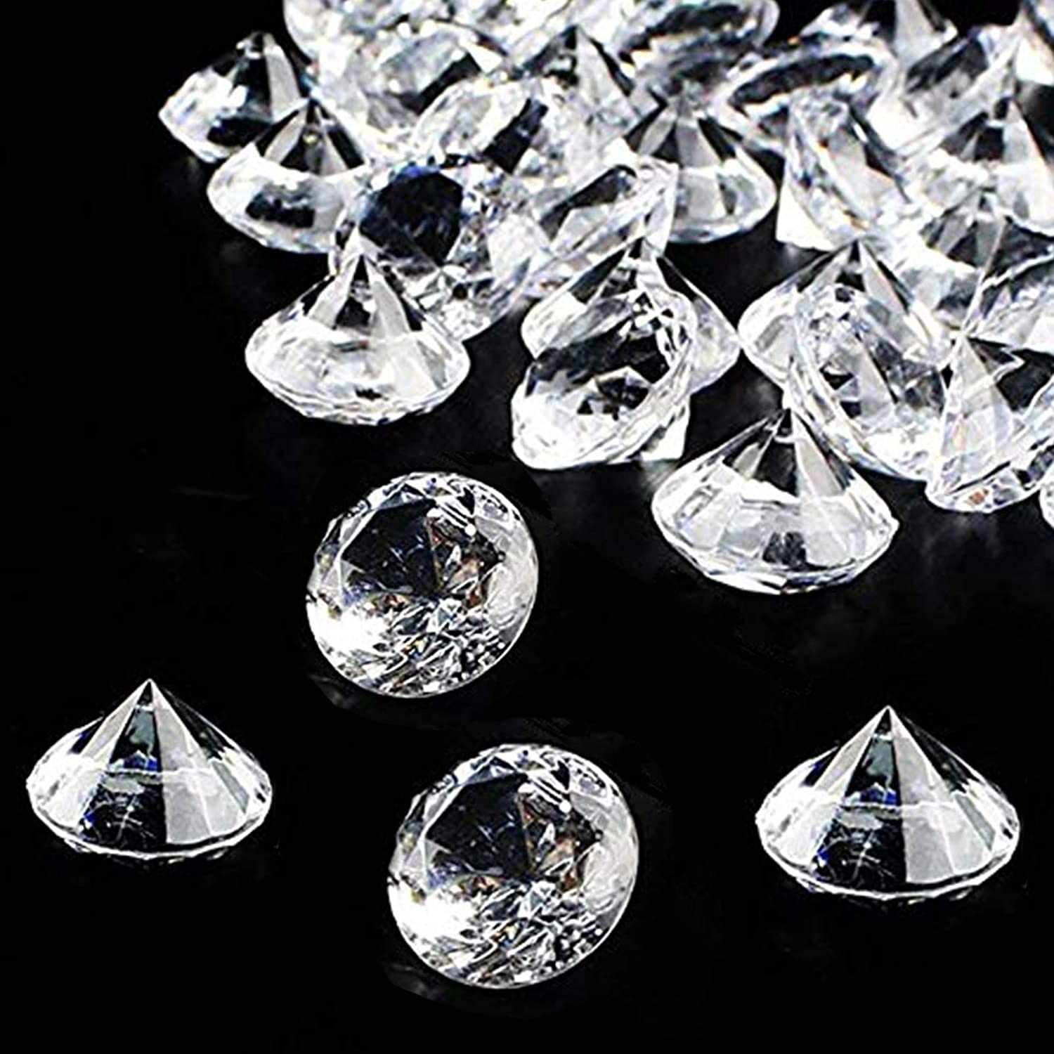 HERZWILD Acrylic Diamond Crystals Transparent Crystal Table Decoration Wedding Decoration (White 20mm)