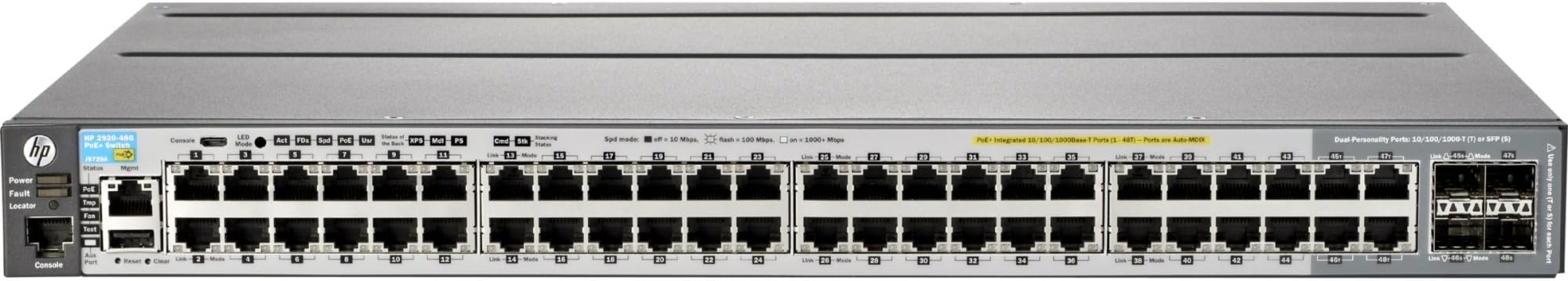 HPE Networking BTO J9729A#ABA 2920-48G-POE+ Switch