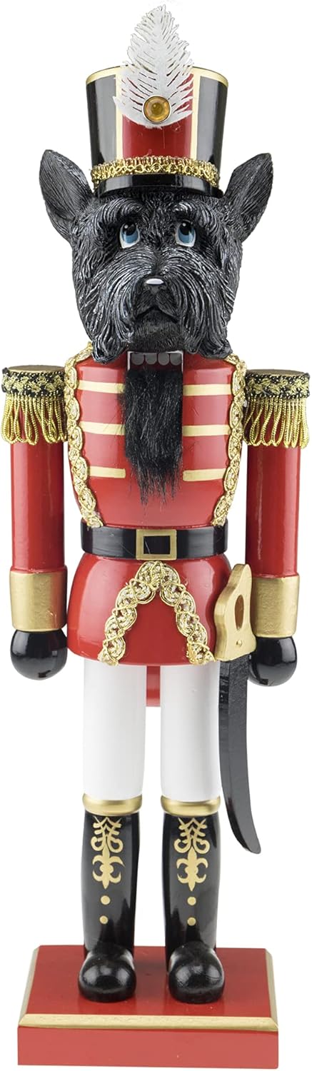 Nutcrackers - Clever Creations Black Schnauzer Dog 14 Inch Traditional Wooden Nutcracker, Festive Christmas Décor for Shelves and Tables