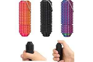 ASCAVS Button Click,Spinners,Pain Stim,3-in-1 Design of Little Ouchies Fidget Toy with Keychain,Spiky Toys Stress Relief for Adults