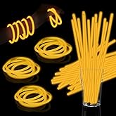 Taikula 60 Pack 8” Orange Glow Sticks Bulk with 60 Connectors Neon Glow In The Dark Party favors Supplies for Holiday Birthday Party Decoration (Orange)