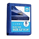 Blue Tarp 12x14 Feet, 8 Mil Thick, UV