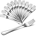 Dinner Forks Set of 12, E-far 7.9 Inch Stainless Steel Forks for Home, Kitchen or Restaurant, Non-toxic & Mirror Polished, Easy to Clean & Dishwasher Safe