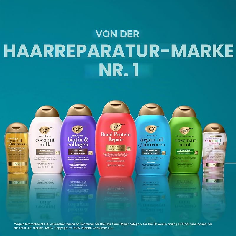 Biotin & Collagen Shampoo (385 ml), kräftigendes Haarshampoo für feines & dünnes Haar, mit Vitamin B7 Biotin & Kollagen, ohne Sulfate