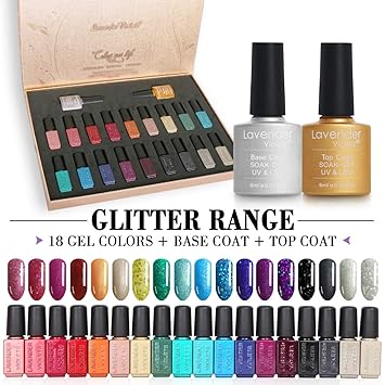 Lavender Violets 20 Pcs Soak Off Gel Nail Polish Glitter Uv Led Gel Lavender Violets 20 Pcs Soak Off Gel Nail Polish Glitter Uv Led Gel