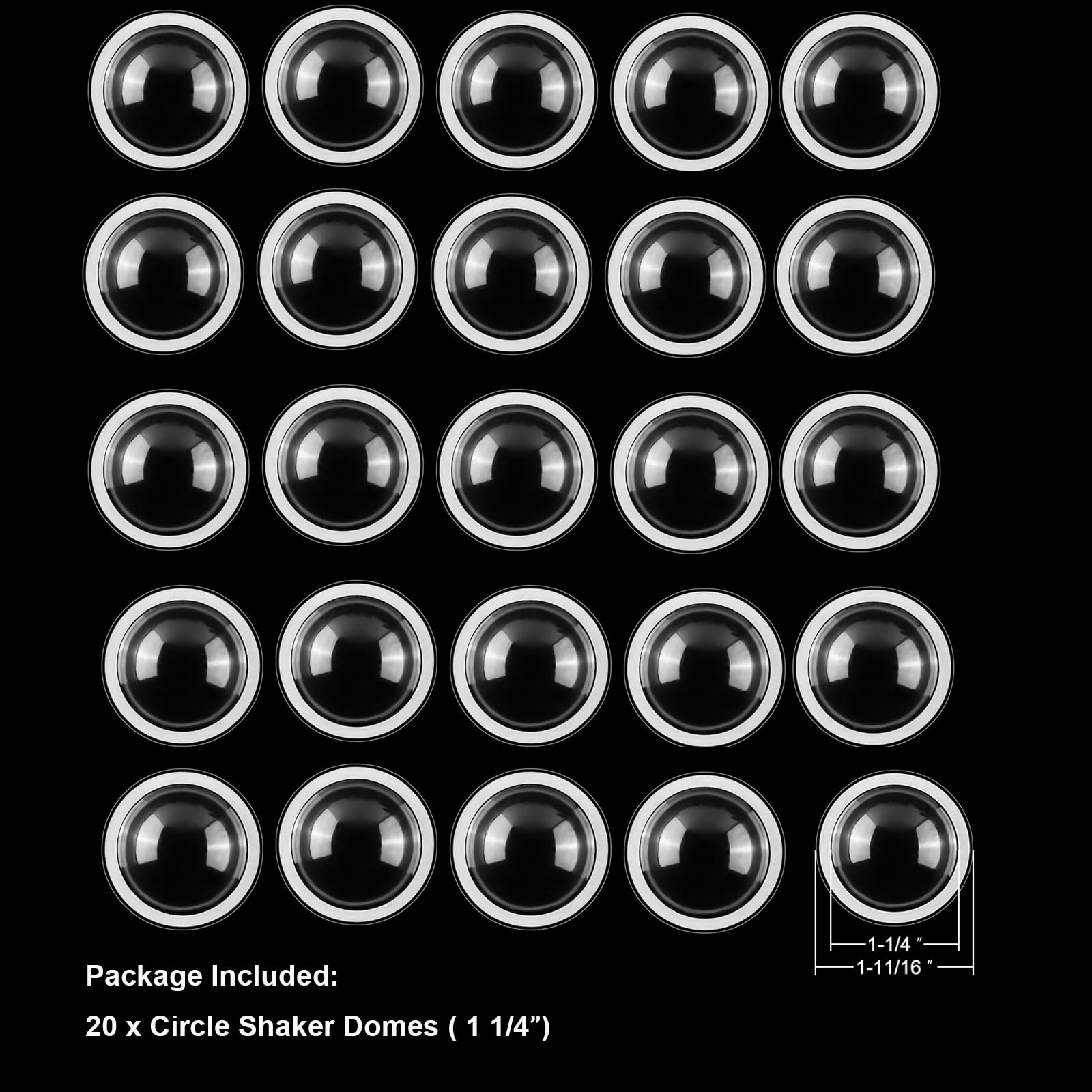 20 PACK Circle Shaker Domes for Card Making Peel-away Adhesive Circle Clear Plastic Dimensional Domes for Shaker Card Making Paper Crafting Shaker Window Blister Puffy Shaker Covers 1/4