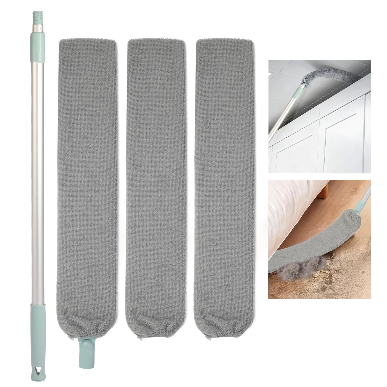 Photo 1 of ***MISSING PIECE*** Retractable Gap Dust Cleaner, Long Handle CleaningTool with 3 Washable Microfiber Dusting Cloths, Duster Brush for Cleaning Under Appliances