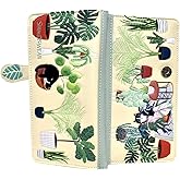 Shag Wear Garden Plant Life Cat Large Wallet for Women and Teen Girls Vegan Faux Leather Beige 7"