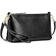 Kattee Leather Crossbody Bags for Women Trendy, Small Shoulder Purses and Handbags, Wristlet Clutch Wallet with 2 Straps