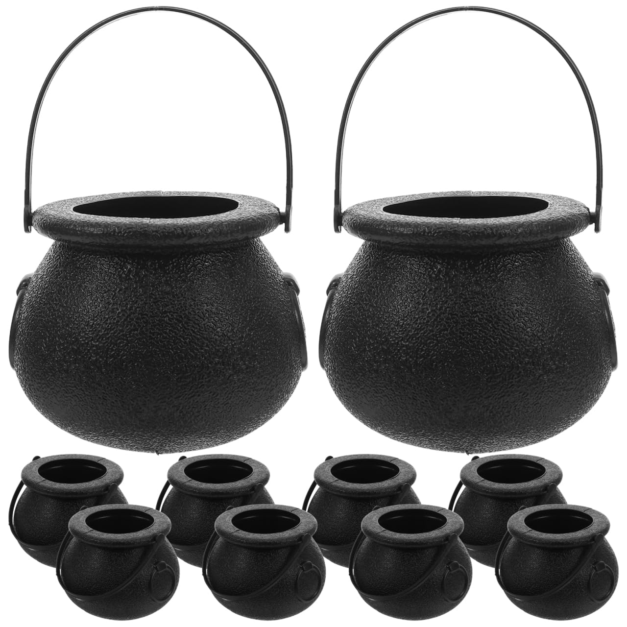 Photo 1 of ***MISSING PIECES*** Mini Cauldron Bulk Witch Calderon Pot 10pcs Black Cauldron with Handle 1.97"x2.75" Halloween Candy Bucket Party Favors Trick or Treat Candy Pail Holder