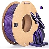 dikale Silk Dual Color PLA+ 3D Printer Filament 1.75mm, No Tangle Shiny Filament Net Weight 250g Spool (0.55lbs), 2-in-1 Silk PLA Pro Plus, Black + Purple