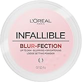 L'Oreal Paris Infallible Blur-fection Longwear Loose Setting Powder, Blurring Face Powder With Up to 24HRs of Wear, Brightening Deep Pink, 1 Kit