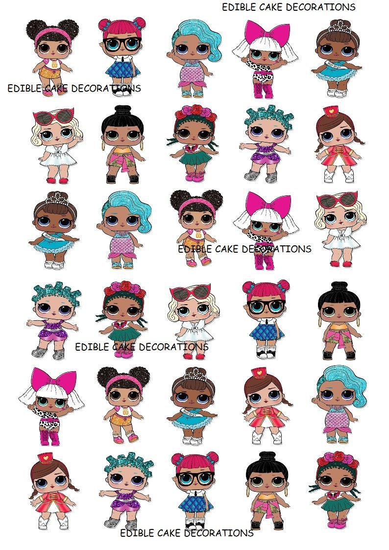 Download 30 x LOL Dolls Characters Party STAND UP Edible Paper ...