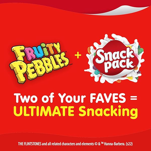 SNACK PACK POST FRUITY PEBBLES FLAVORED PUDDING CUPS, 3.25 OZ. 6 COUNT