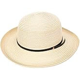 Peter Grimm Women's Rene Resort Packable Crushable Beach Summer Sun Hat, Beige, One Size