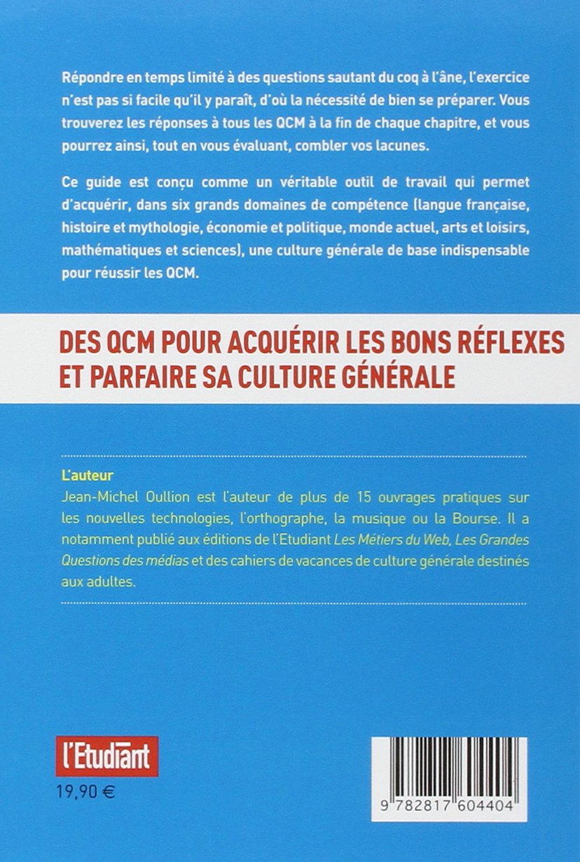 Amazon Fr 2500 Qcm De Culture Generale 7e Edition Oullion Jean Michel Livres