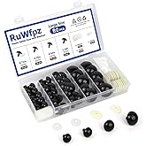 Safety Eyes Amigurumi Eyes for Crochet Animals 18-30mm - RuWfpz 4 Sizes Doll Crochet Eyes with Washers, 80Pcs Black Plastic L