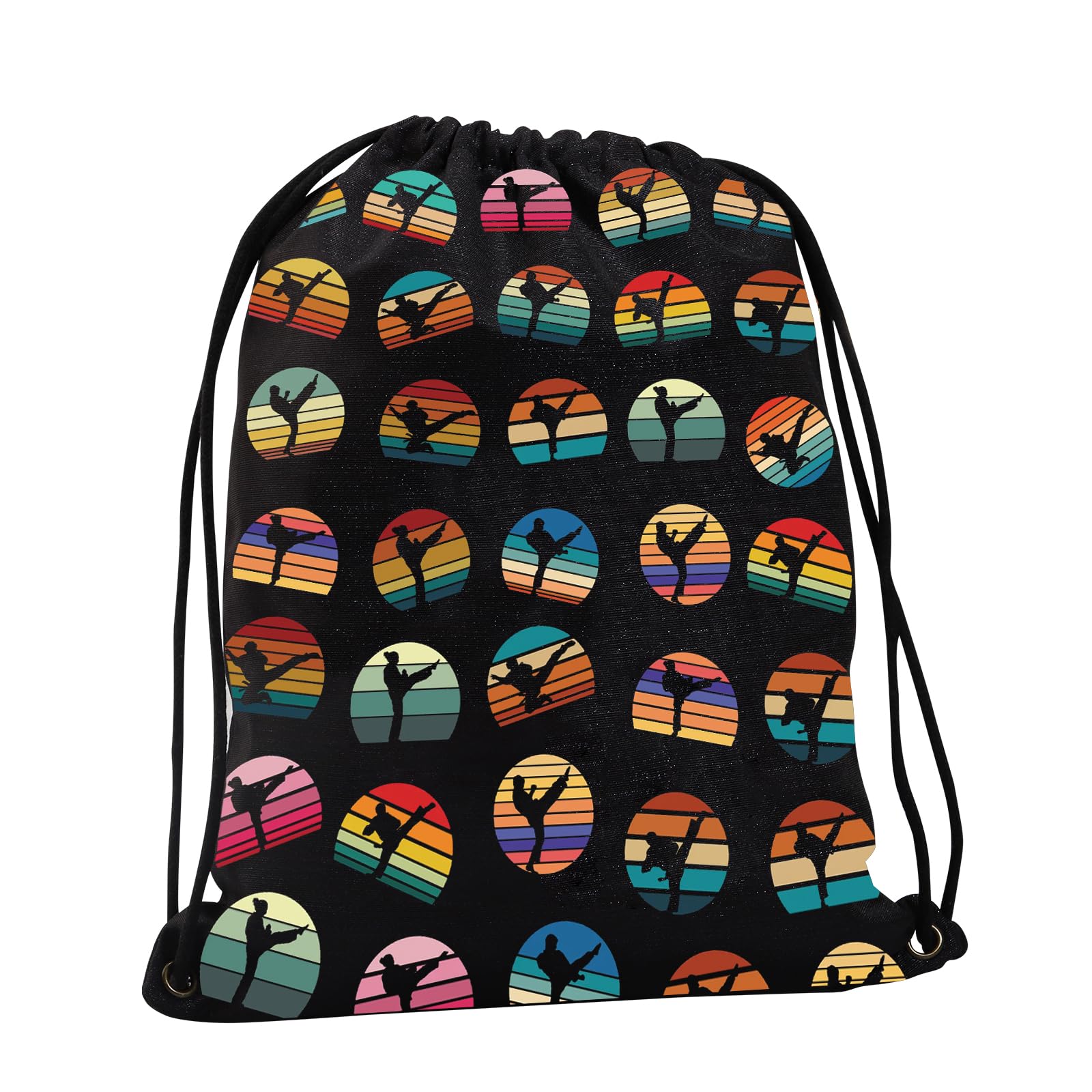 PXTIDY Taekwondo Martial Arts Drawstring Bag Karate Taekwondo Gift for Taekwondo Lover Black Belt Taekwondo Gym Bag