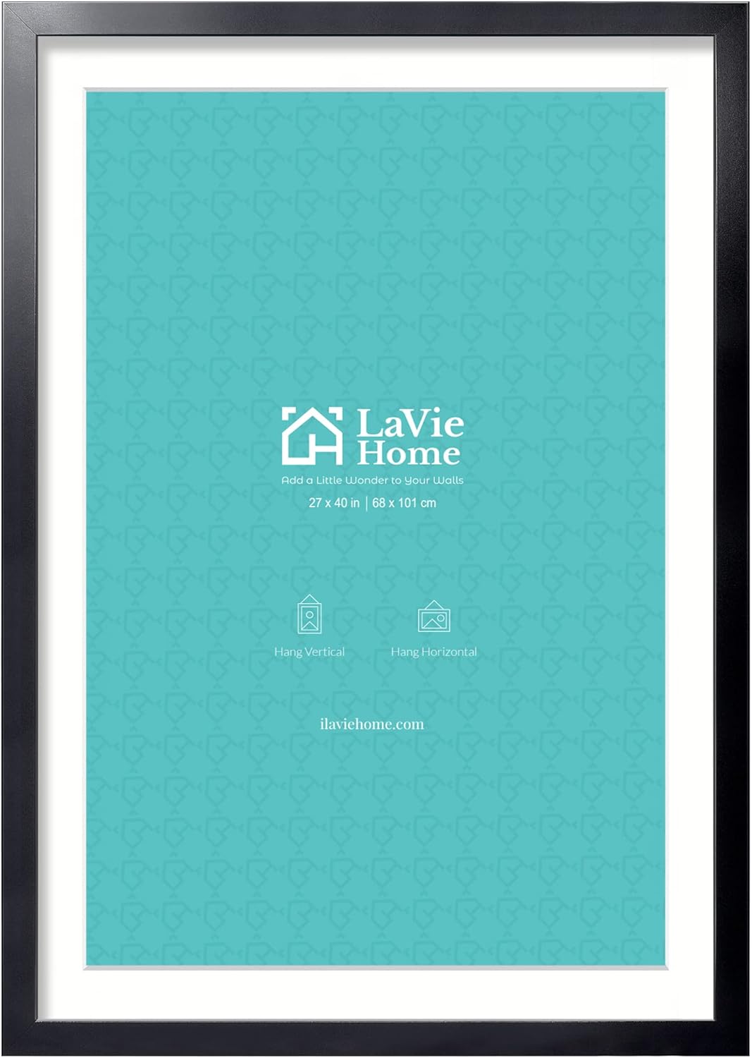 Photo Albums, Frames & Accessories - LaVie Home 27 x 40 Poster Frame Black(1 Pack), Display Pictures 24x36 with Mat or 27x40 Without Mat, 2 Inch Wood Profile, Stable and Sturdy Picture Frame with Polished Plexiglass