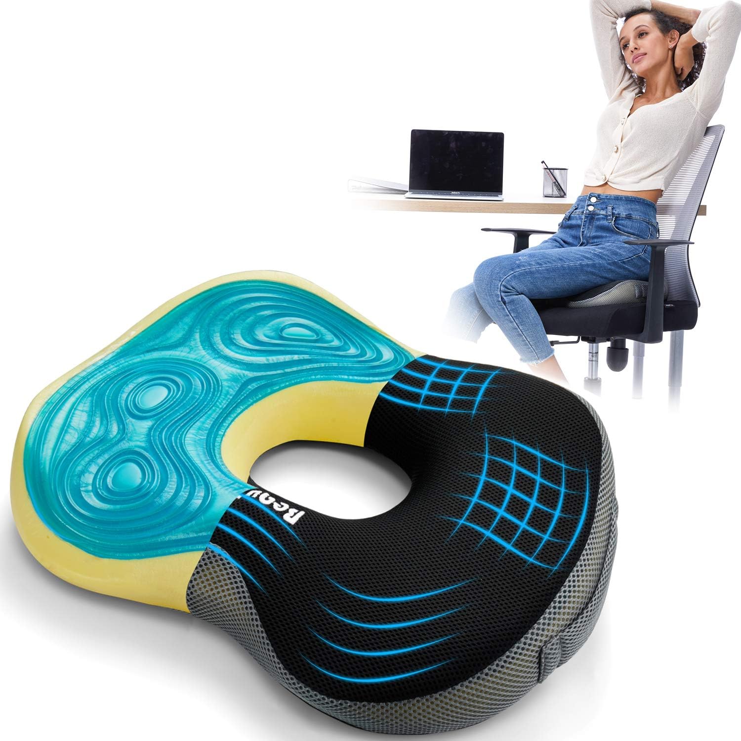 BEAUTRIP Cojín de asiento de espuma viscoelástica con gel Cojín