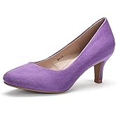 IDIFU Women's Classic Low Heels Dress Pumps 2 Inch Kitten Heel Round Toe Office Wedding Shoes