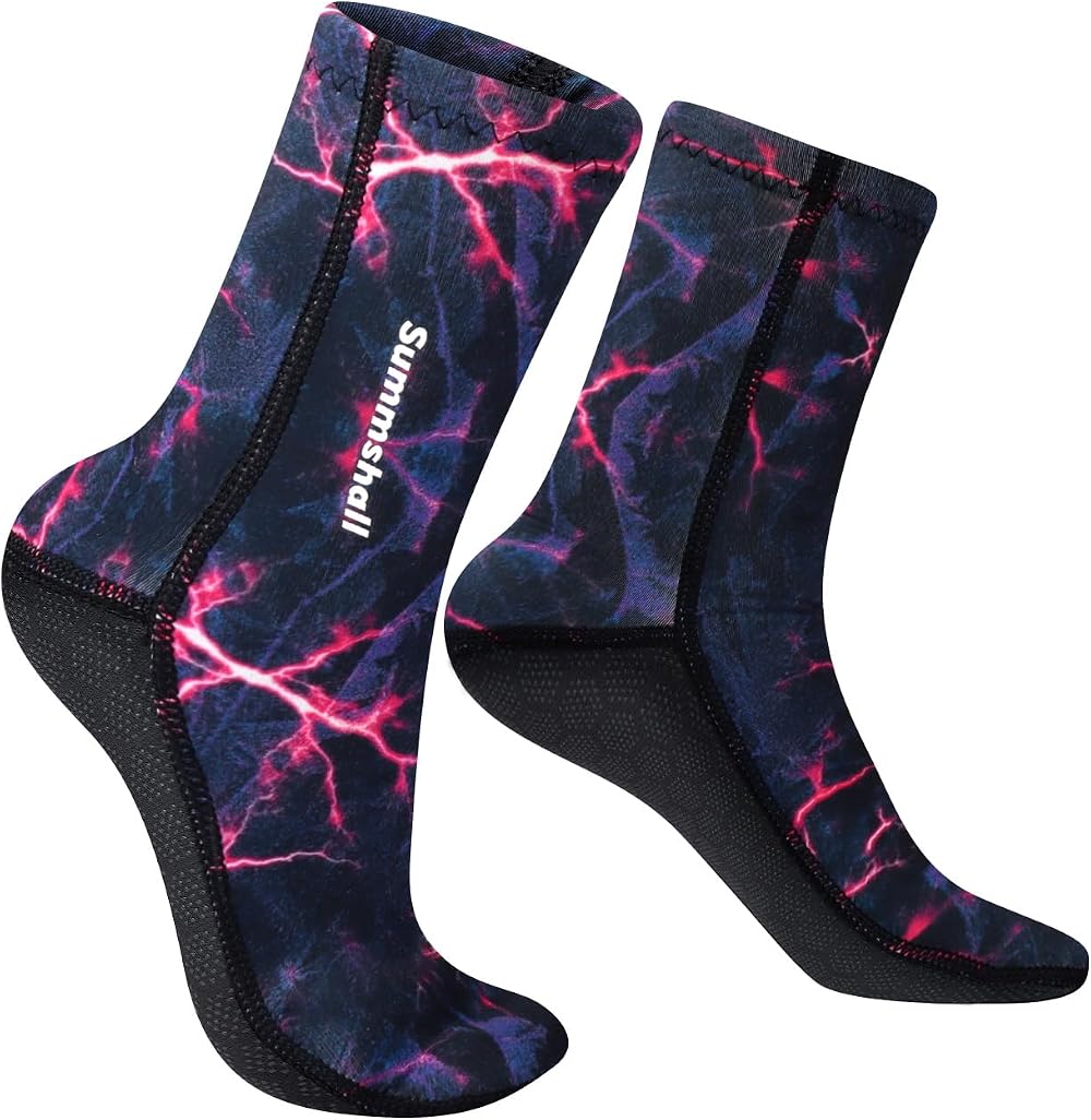 Summshall 3mm Neoprene Wetsuit Socks - Thermal Diving Socks for Men Women