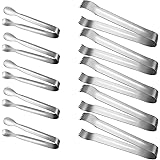 Boao 10 Pieces Ice Tong Pom Tongs Sugar Tongs Stainless Steel Mini Tongs for Party Kitchen Serving and Cooking
