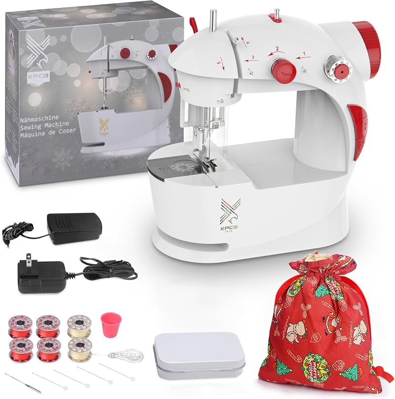 KPCB Tech Mini Sewing Machine with Accessories for Beginners Kids Christmas DIY