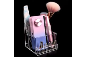 ANGNYA Nail Drill Bit Storage Box, Transparent 10-Hole Holder, Plastic Tool Organizer for Nail Tech Supplies