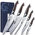 HOSHANHO 5 Pieces Knife Set, Japanese High Carbon Stainless Steel Kitchen Knife Sets, Professional Ultra Sharp Chef Knives Se