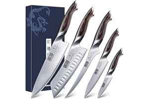 HOSHANHO 5 Pieces Knife Set, Japanese High Carbon Stainless Steel Kitchen Knife Sets, Professional Ultra Sharp Chef Knives Se