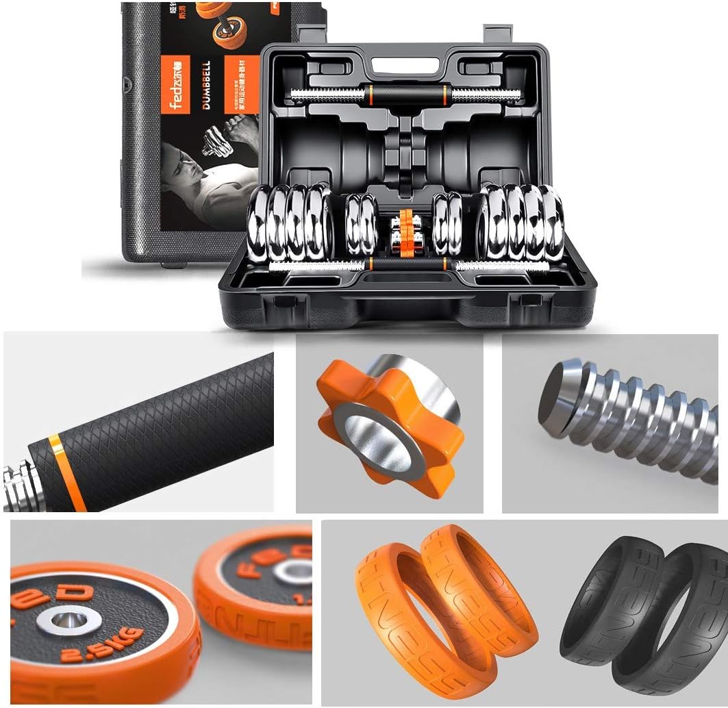 ZJMDXZ FED Dumbbell Weights Set, Men's Dumbbell with Removable Combination, Dumbbell Hand Weight Barbell Perfect for Bodybuilding Fitness Weight Lifting Training Home Gym equipmentBlack-15KGDumbbells
