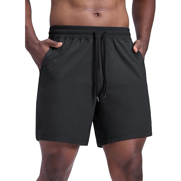 CRZ YOGA Men's Four-Way Stretch Workout Shorts - 7'' Soft Durable