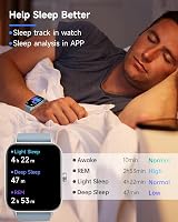 TOOBUR Smart Watch Men Women Alexa Call IP68 1.8" Fitness Tracker Heart Sleep view 4