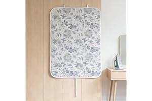 MinoCino Portable Ironing Mat 29x39, Heat-Resistant Foldable Ironing Pad with 3 Hanging Hooks, Cotton & Felt Tabletop Ironing