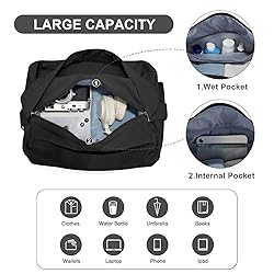 Small Gym Bag with Shoe Compartment, Workout Sport