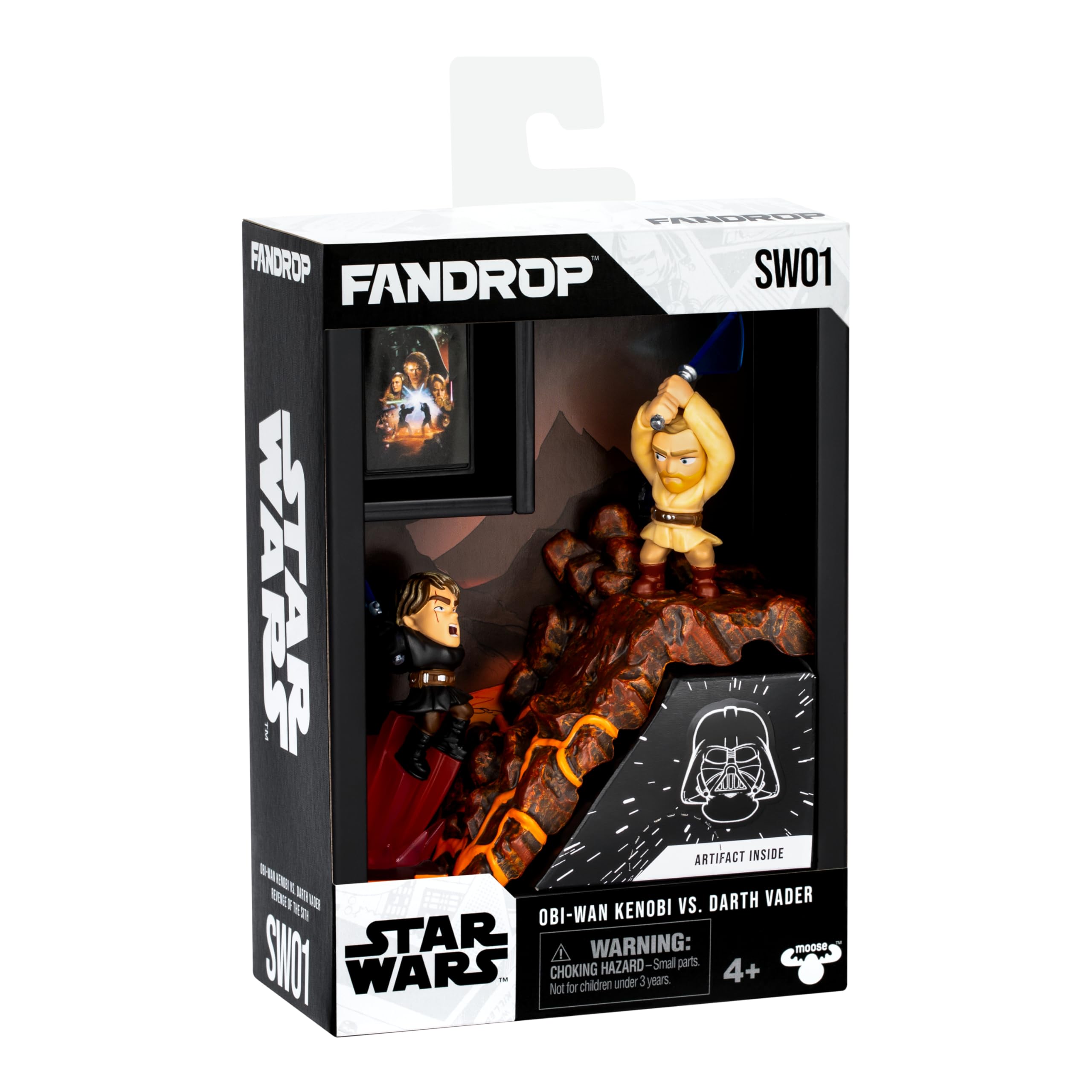 FANDROP SW01-Star Wars: Revenge of the Sith™ - Obi-Wan Kenobi VS. Darth Vader, Combines An Epic Diorama, Artifacts & Scene Marker Creating A Display To Enhance Any Star Wars Collection,